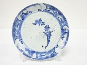 藍九谷　古伊万里　染付　七寸皿